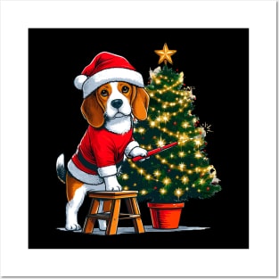 Beagle Dog Christmas Posters and Art
